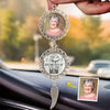 Personalized Photo Metal Car Hanging Ornament With Charm – Sympathy Gift For Family – A Life Well Lived, A Love Well Shared