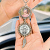 Personalized Photo Metal Car Hanging Ornament With Charm – Sympathy Gift For Family – A Life Well Lived, A Love Well Shared