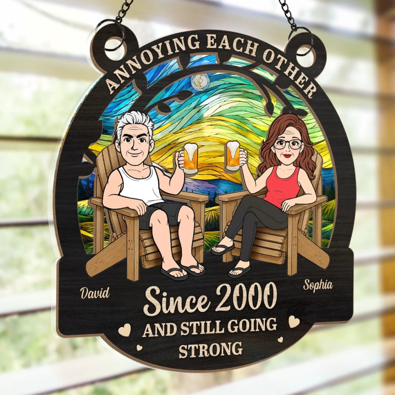 Personalized Window Hanging Suncatcher Ornament – Wedding Anniversary Gift For Couple – We Came, We Saw, We Annoyed