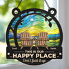 Personalized Window Hanging Suncatcher Ornament – Wedding Anniversary Gift For Couple – Too Late To Escape Now