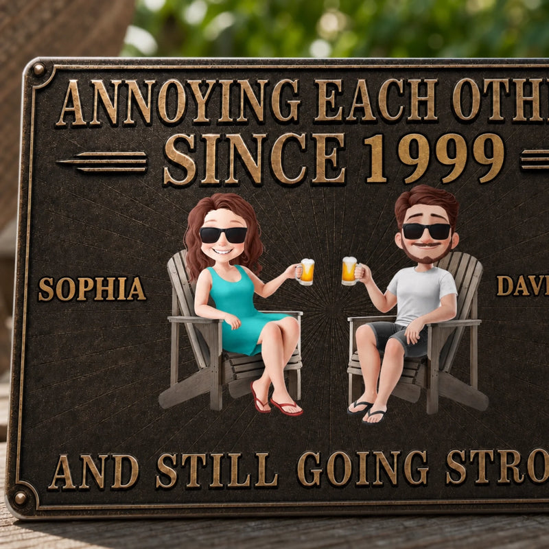 Personalized Home Decor Metal Sign – Wedding Anniversary Gift For Couple – Going Strong & Loving It