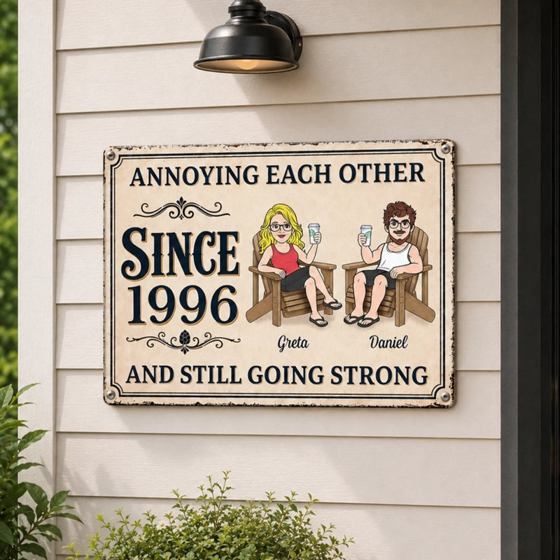 Personalized Home Decor Metal Sign - Wedding  Anniversary Gift For Husband, Wife, Couple - Still Crazy About Each Other