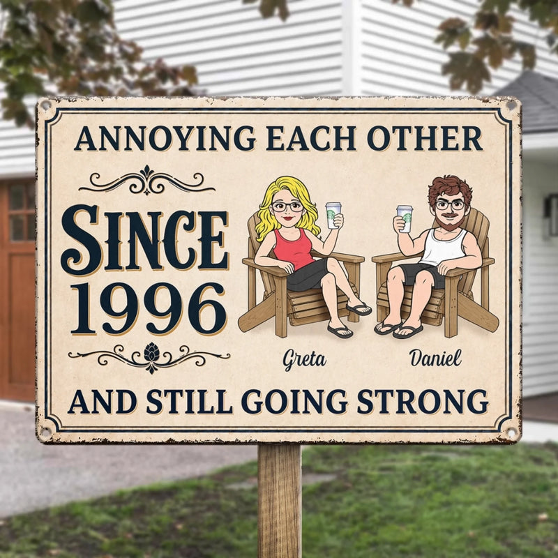 Personalized Home Decor Metal Sign - Wedding  Anniversary Gift For Husband, Wife, Couple - Still Crazy About Each Other