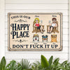 Personalized Home Decor Metal Sign - Wedding Anniversary Gift For Couple, Pet Lovers - Our Favorite Place to Be