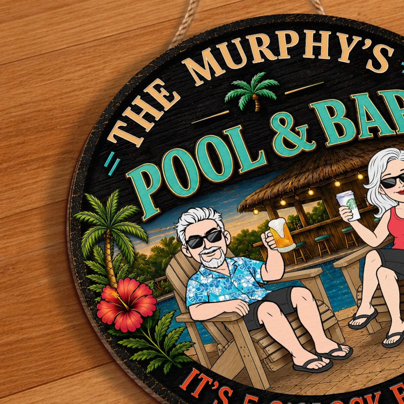 Personalized Wood Sign - Anniversary Summer Gift for Husband, Wife, Couple - Powered By Cocktails