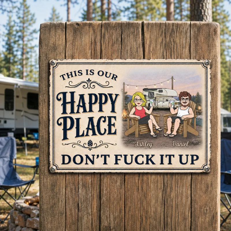 Personalized Home Decor Metal Sign - Wedding Anniversary Gift For Couple, Campers - Making Memories Together