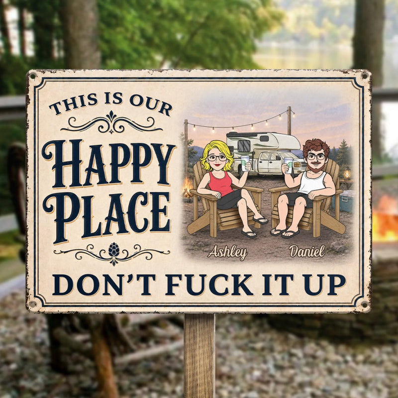 Personalized Home Decor Metal Sign - Wedding Anniversary Gift For Couple, Campers - Making Memories Together