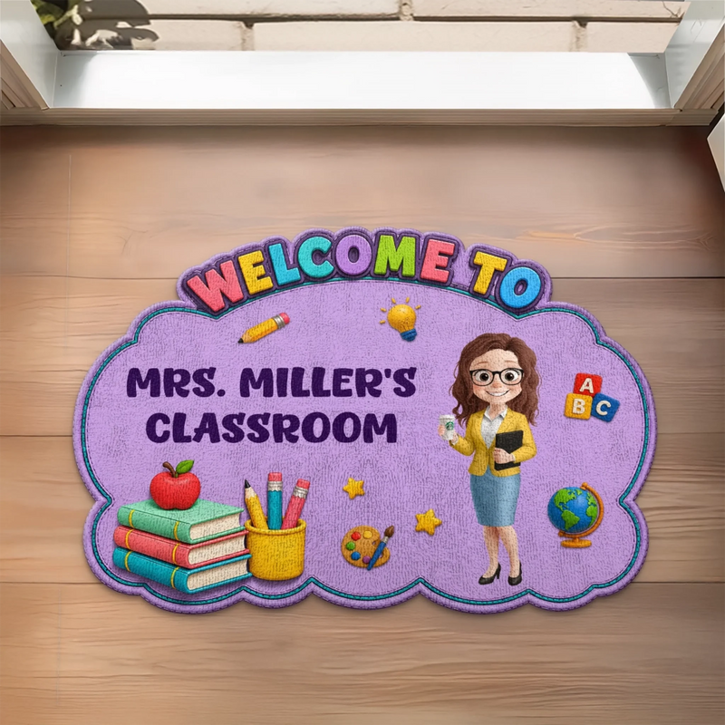 Personalized Shaped Doormat - Back To School Gift For Teachers - Teaching with Heart