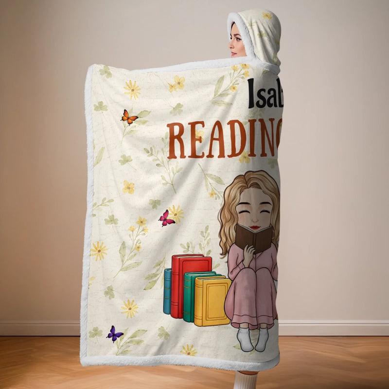 Personalized Snuggle Blanket, Hoodie Blanket - Gift For Book Lovers - Sorry, I'm Booked
