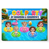 Personalized Home Decor Metal Sign - Poolside, Summer Gift For Grandma, Grandpa, Family - Sunshine And Sweet Memories