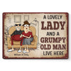 Personalized Home Decor Metal Sign - Wedding Anniversary Gift For Husband, Wife, Couple - Happily Ever After, With A Side Of Grump