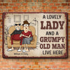 Personalized Home Decor Metal Sign - Wedding Anniversary Gift For Husband, Wife, Couple - Happily Ever After, With A Side Of Grump