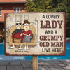 Personalized Home Decor Metal Sign - Wedding Anniversary Gift For Husband, Wife, Couple - Happily Ever After, With A Side Of Grump