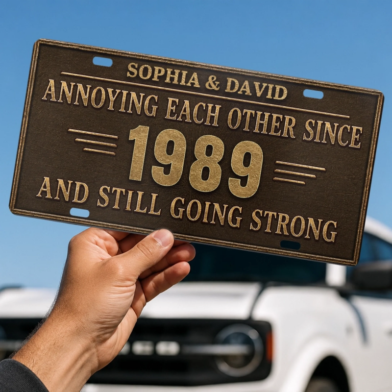 Personalized License Plate - Anniversary Gift For Couple - Forever & Always