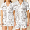Personalized Short Pajama Set - Gift For Book Lovers - Books Before Bed