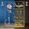 Personalized 3D LED Walnut Night Light – Gifts For Daughter – Glowing Memories From Mom