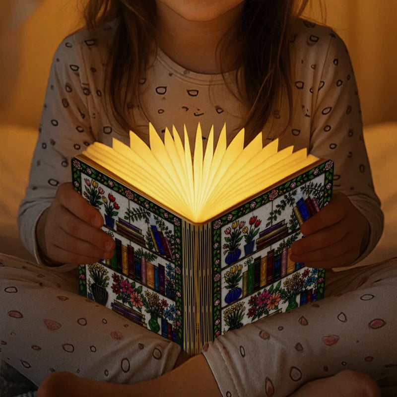 Personalized Foldable LED Magic Book Lamp - Gifts For Book Lovers - Just Me and My Book