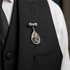 Personalized Photo Teardrop Pin – Wedding Memorial Keepsake For Bride, Groom – Carried In My Heart Always