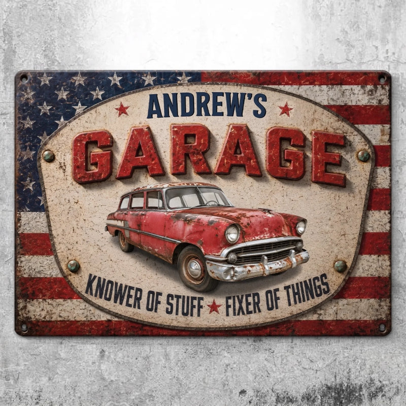Personalized Photo Home Decor Metal Sign – Birthday Gifts For Dad, Grandpa, Family – One Master Many Trades