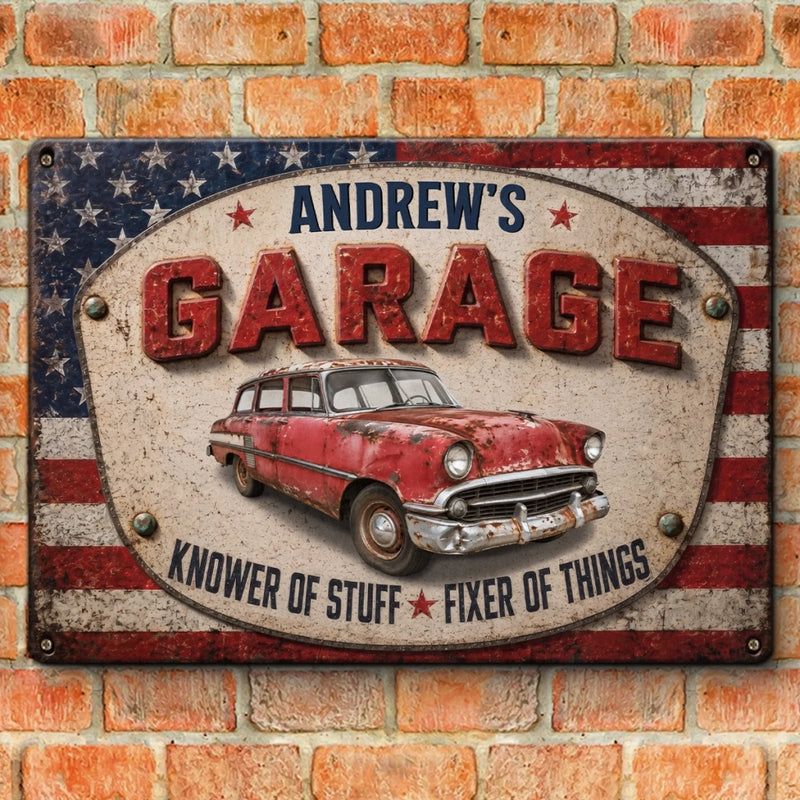 Personalized Photo Home Decor Metal Sign – Birthday Gifts For Dad, Grandpa, Family – One Master Many Trades