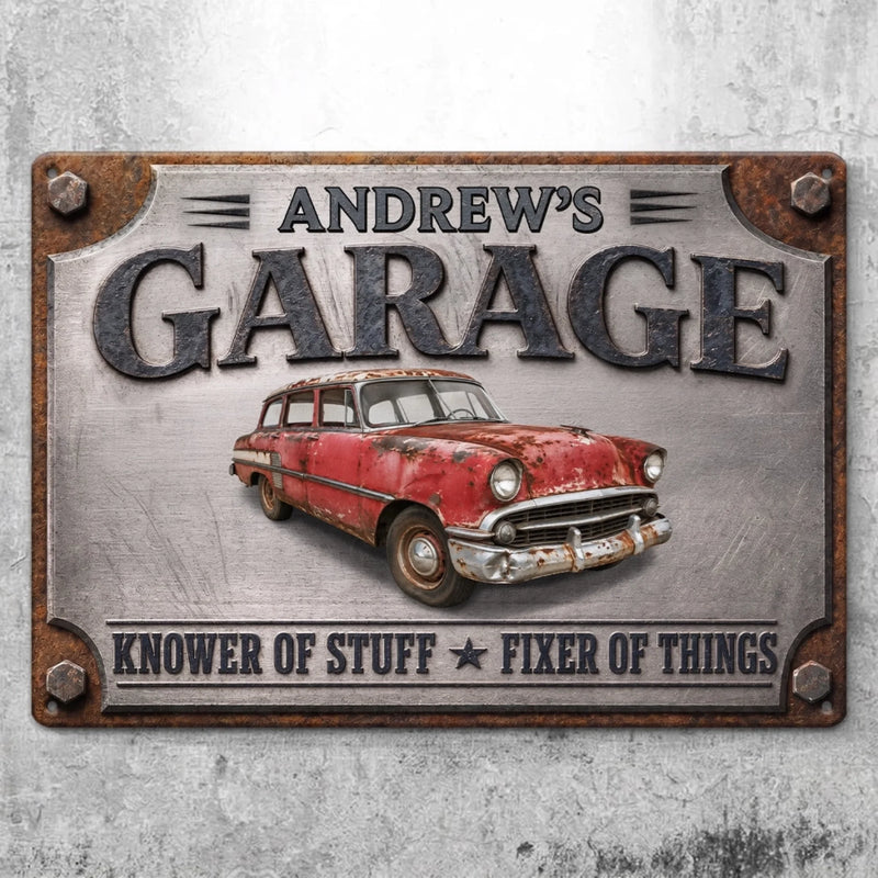 Personalized Photo Home Decor Metal Sign – Birthday Gifts For Dad, Grandpa, Family – Built By A Master