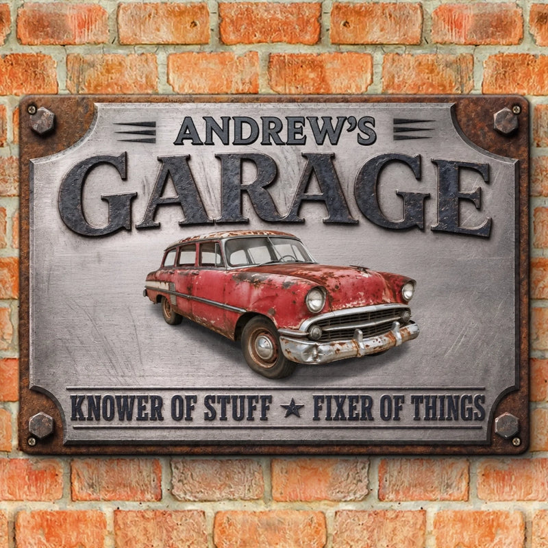 Personalized Photo Home Decor Metal Sign – Birthday Gifts For Dad, Grandpa, Family – Built By A Master