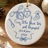 Personalized Ceramic Ornament - Custom Christmas, Wedding Gift For Couple, Newlyweds - We Got Engaged