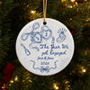 Personalized Ceramic Ornament - Custom Christmas, Wedding Gift For Couple, Newlyweds - We Got Engaged