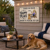 Personalized Home Decor Metal Sign – Anniversary Gift For Couple, Pet Lovers – Still Crazy About Each Other