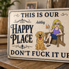 Personalized Home Decor Metal Sign – Anniversary Gift For Couple, Pet Lovers – Still Crazy About Each Other