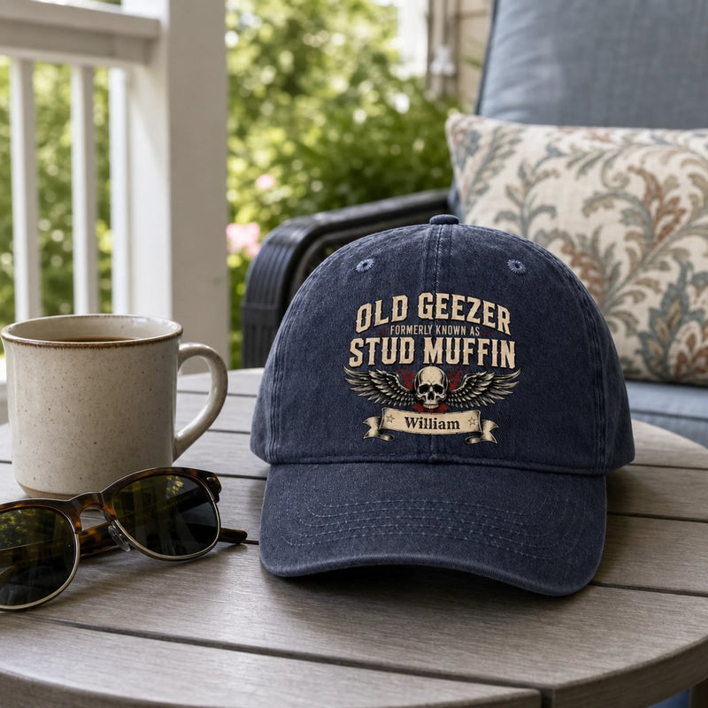 Personalized Cap - Gifts For Dad, Husband - Old Geeze