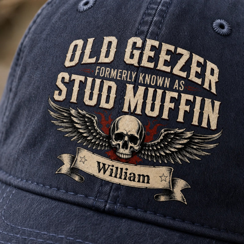 Personalized Cap - Gifts For Dad, Husband - Old Geeze