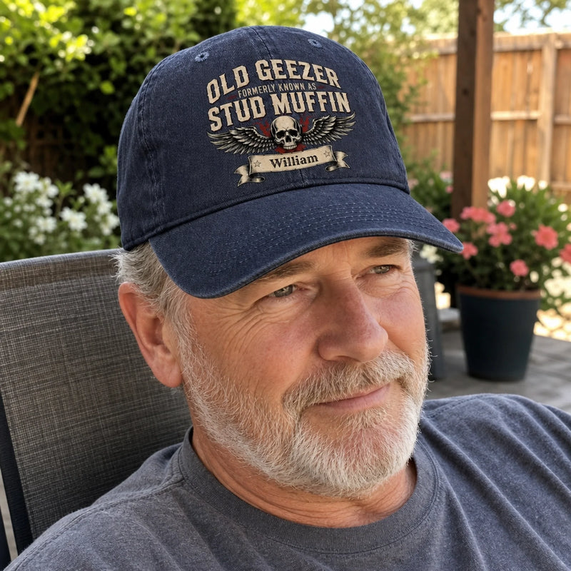 Personalized Cap - Gifts For Dad, Husband - Old Geeze