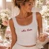 Custom Women's Embroidered Lace Tank Top – Personalized Bridesmaid Proposal Wedding Gifts For Bridesmaid, Bridal Party - She Said Yes, We Said Party