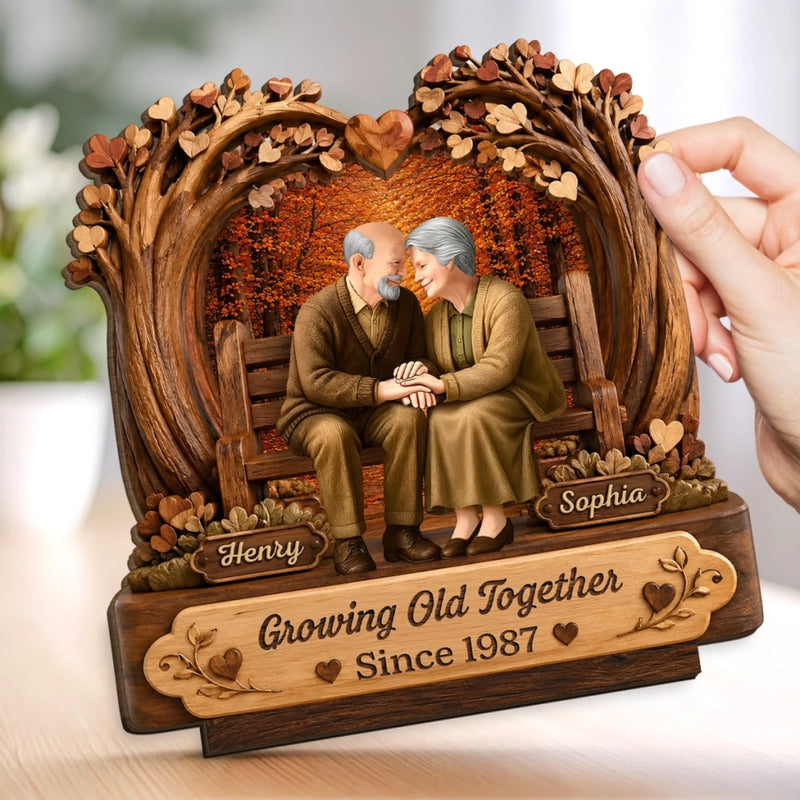 Personalized 2-Layered Wooden Plaque - Wedding Anniversary Gift For Couple - Together Through It All