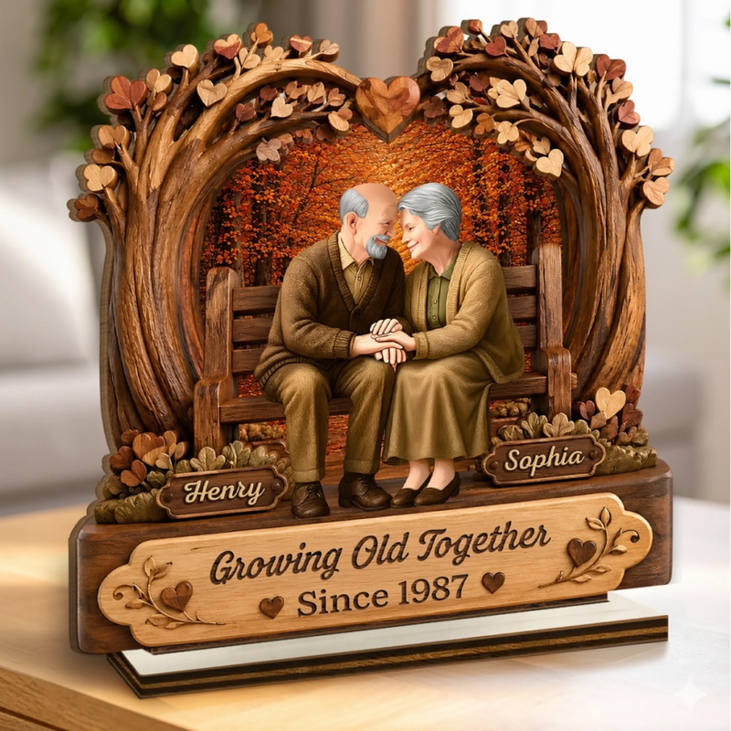 Personalized 2-Layered Wooden Plaque - Wedding Anniversary Gift For Couple - Together Through It All
