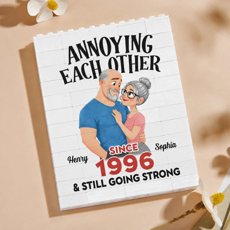 Personalized Vertical Rectangle Shaped Building Brick Blocks - Anniversary Wedding Gifts For Couple - Still Annoying, Still Strong