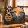 Personalized 2-Layered Wooden Plaque - Wedding Anniversary Gift For Couple - Love Built to Last