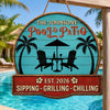 Personalized Wood Sign - Poolside, Summer Gift For Family - Paradise Found Here