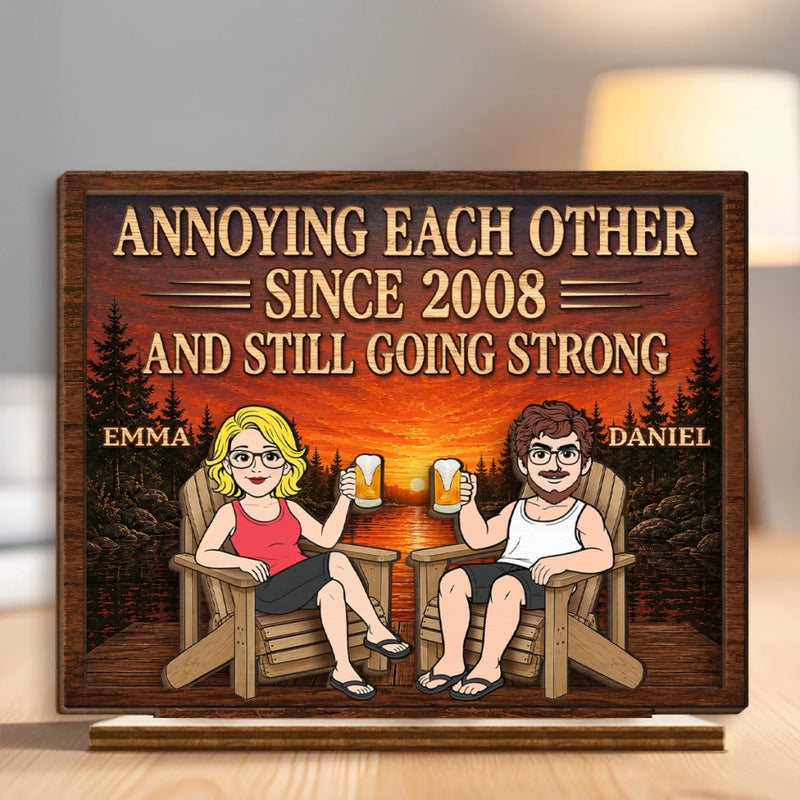 Personalized 2-Layered Wooden Plaque - Wedding Anniversary Gift For Couple - The Greatest Treasure