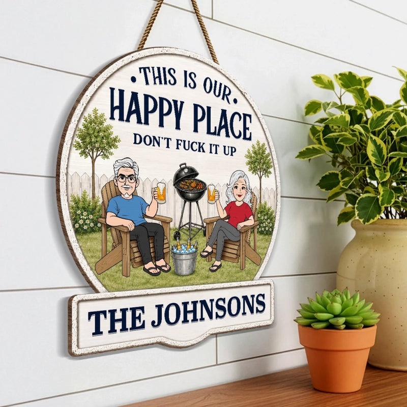 Personalized Wood Sign - Anniversary Summer Gift for Couple - Together Is Our Favorite Place