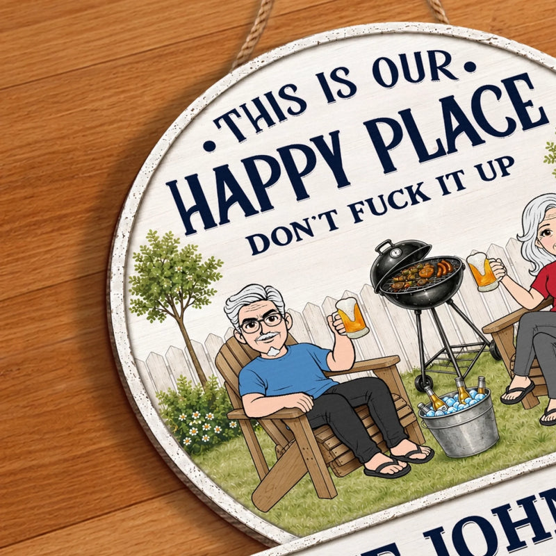 Personalized Wood Sign - Anniversary Summer Gift for Couple - Together Is Our Favorite Place