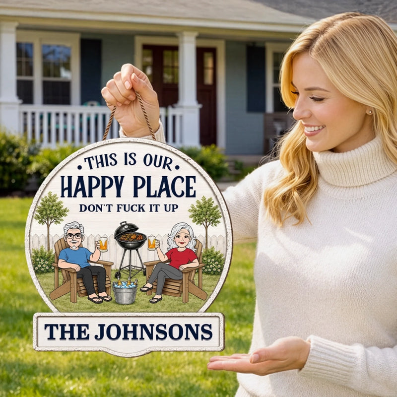 Personalized Wood Sign - Anniversary Summer Gift for Couple - Together Is Our Favorite Place