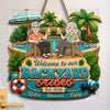 Personalized Wood Sign - Poolside, Summer Gift for Couple - Making Waves Together