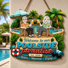 Personalized Wood Sign - Poolside, Summer Gift for Couple - Making Waves Together