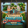 Personalized Wood Sign - Poolside, Summer Gift for Couple - Making Waves Together
