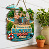 Personalized Wood Sign - Poolside, Summer Gift for Couple - Making Waves Together
