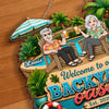 Personalized Wood Sign - Poolside, Summer Gift for Couple - Making Waves Together
