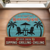 Personalized Poolside Shaped Doormat -  Anniversary Gift For Couple - Patio Time