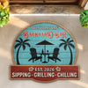 Personalized Poolside Shaped Doormat -  Anniversary Gift For Couple - Patio Time
